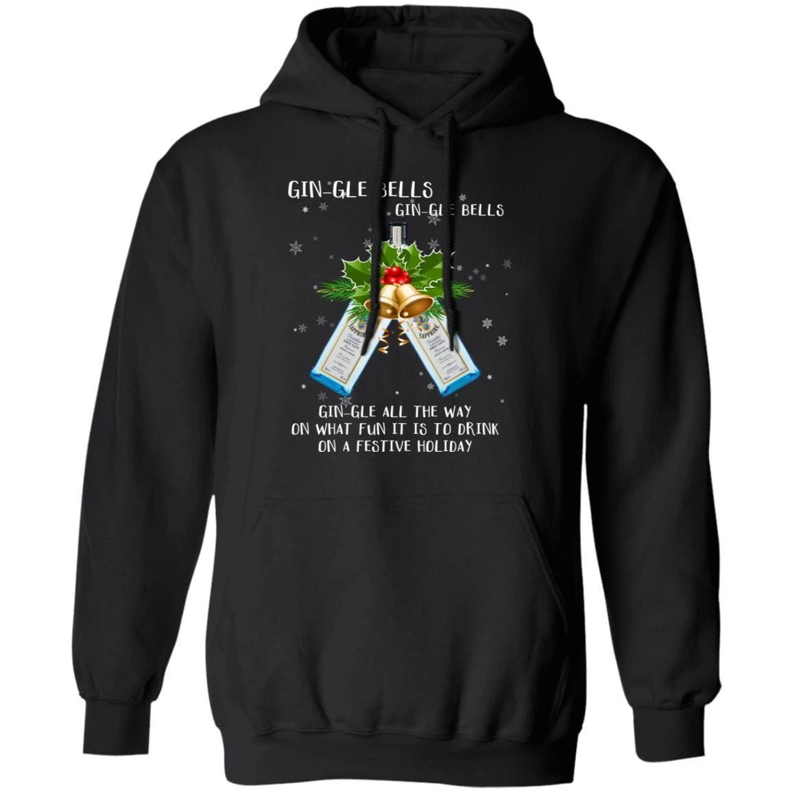 Gin-gle Bells Jingle Bells Bombay Gin Hoodie Funny Xmas Gift For Gin Lovers