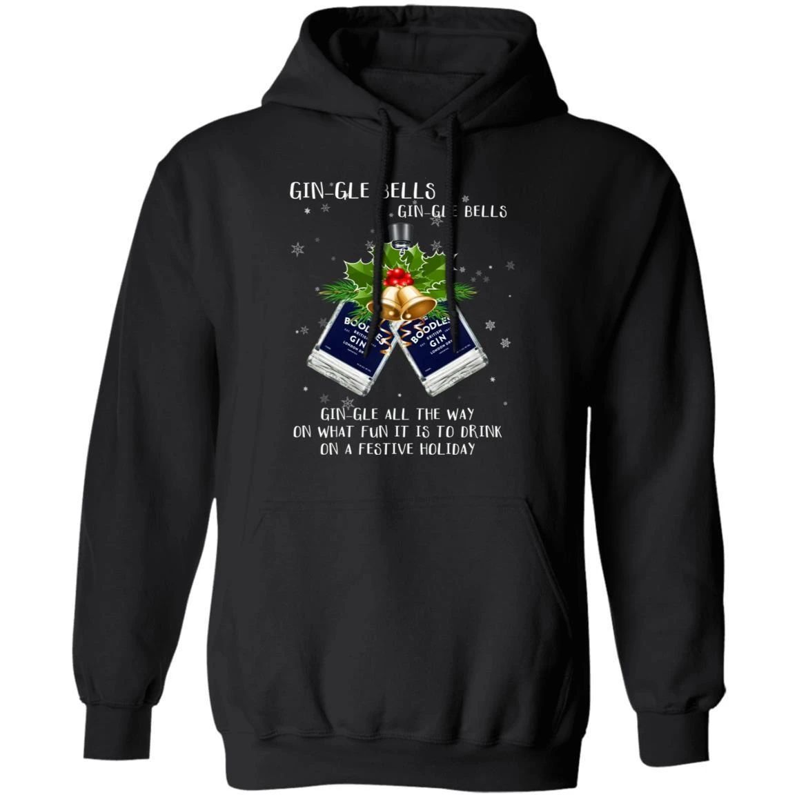 Gin-gle Bells Jingle Bells Boodles Gin Hoodie Funny Xmas Gift For Gin Lovers