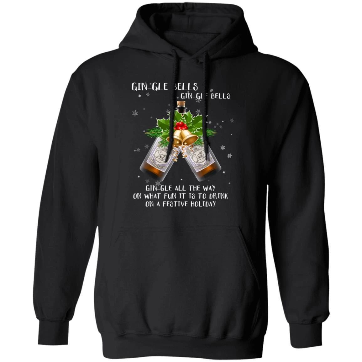 Gin-gle Bells Jingle Bells Monkey 47 Gin Hoodie Funny Xmas Gift For Gin Lovers