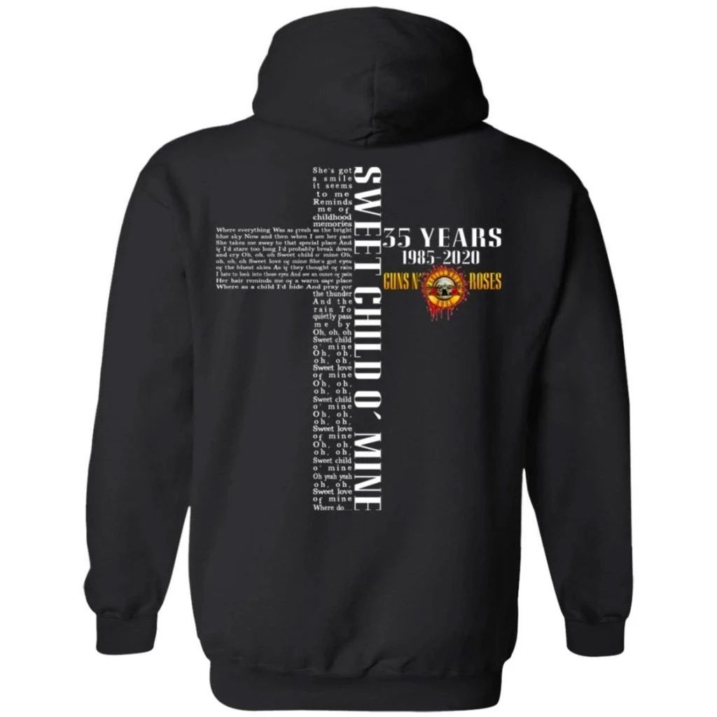 Guns n’ Roses Sweet Child O’ Mine Lyrics 35 Years 1985 – 2020 Hoodie Cool Gift For Fans