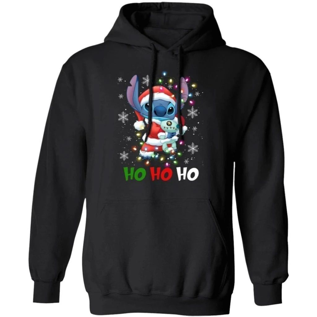 Ho Ho Ho Santa Stitch Christmas Hoodie Lovely Gift