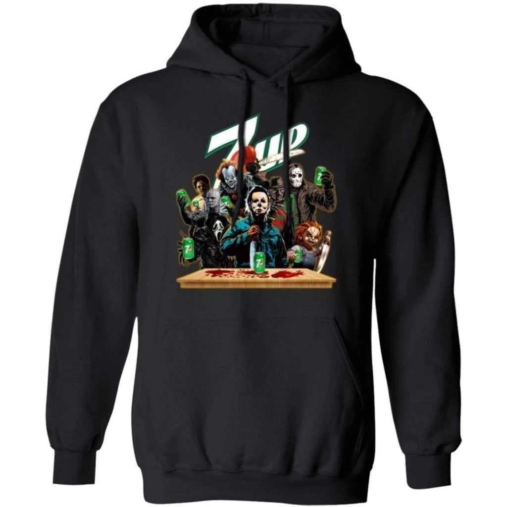 Horror Characters Drink 7Up Hoodie Funny Halloween Gift