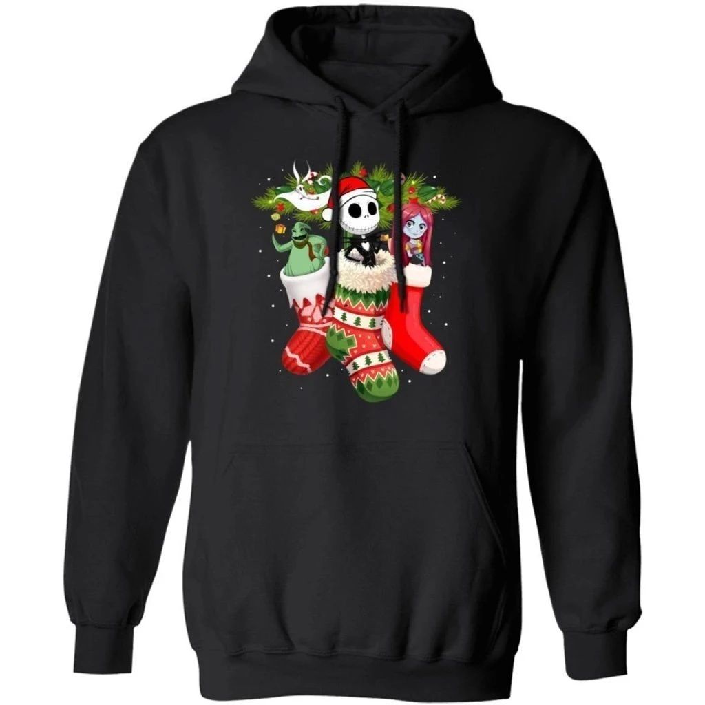 Jack And Sally In Christmas Socks Hoodie Nice Xmas Gift