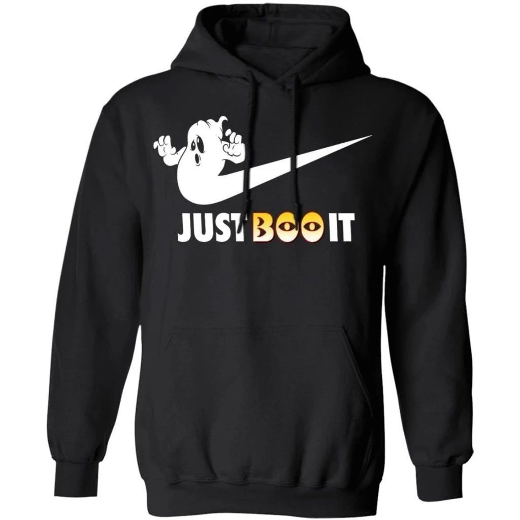 Just Boo It Funny Ghost Swoosh Hoodie Halloween Costume