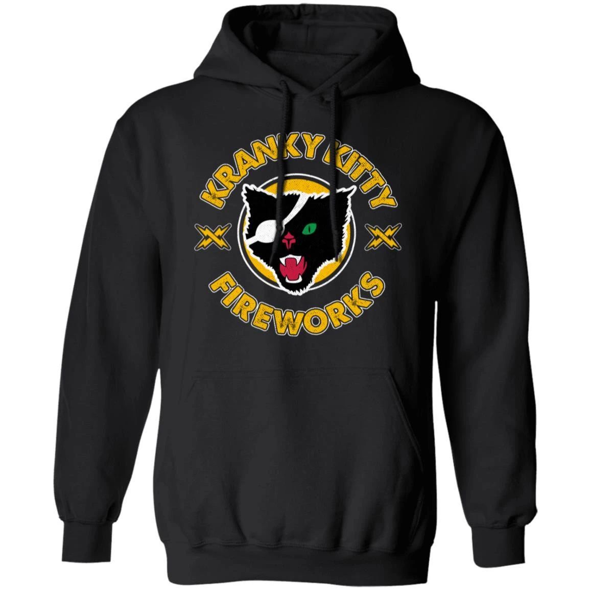 Kranky Kitty Fireworks Hoodie Funny Pirate Cat Hoodie