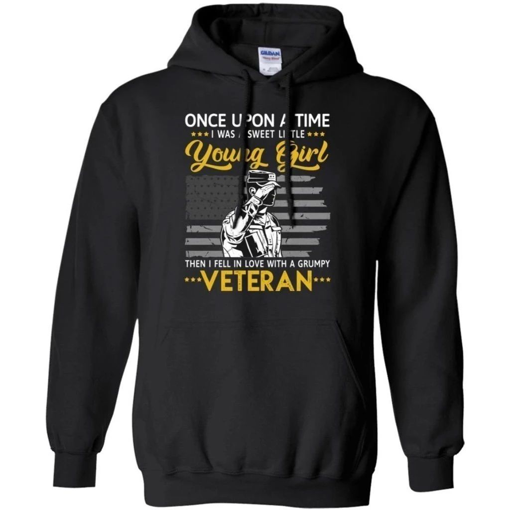 Once Upon A Time Young Girl Fell In Love With A Grumpy Veteran Hoodie