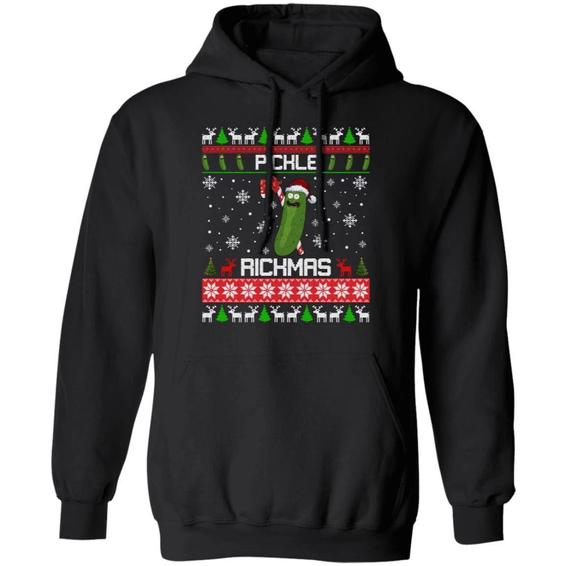 Pickle Rickmas Hoodie Ugly Sweater Style Rick And Morty Hoodie Funny Xmas Gift