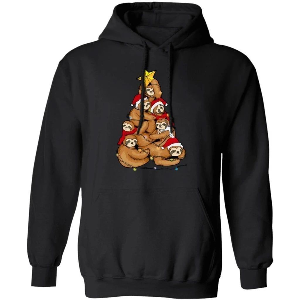 Sloth Christmas Tree In The Christmas Lights Hoodie Funny Gift