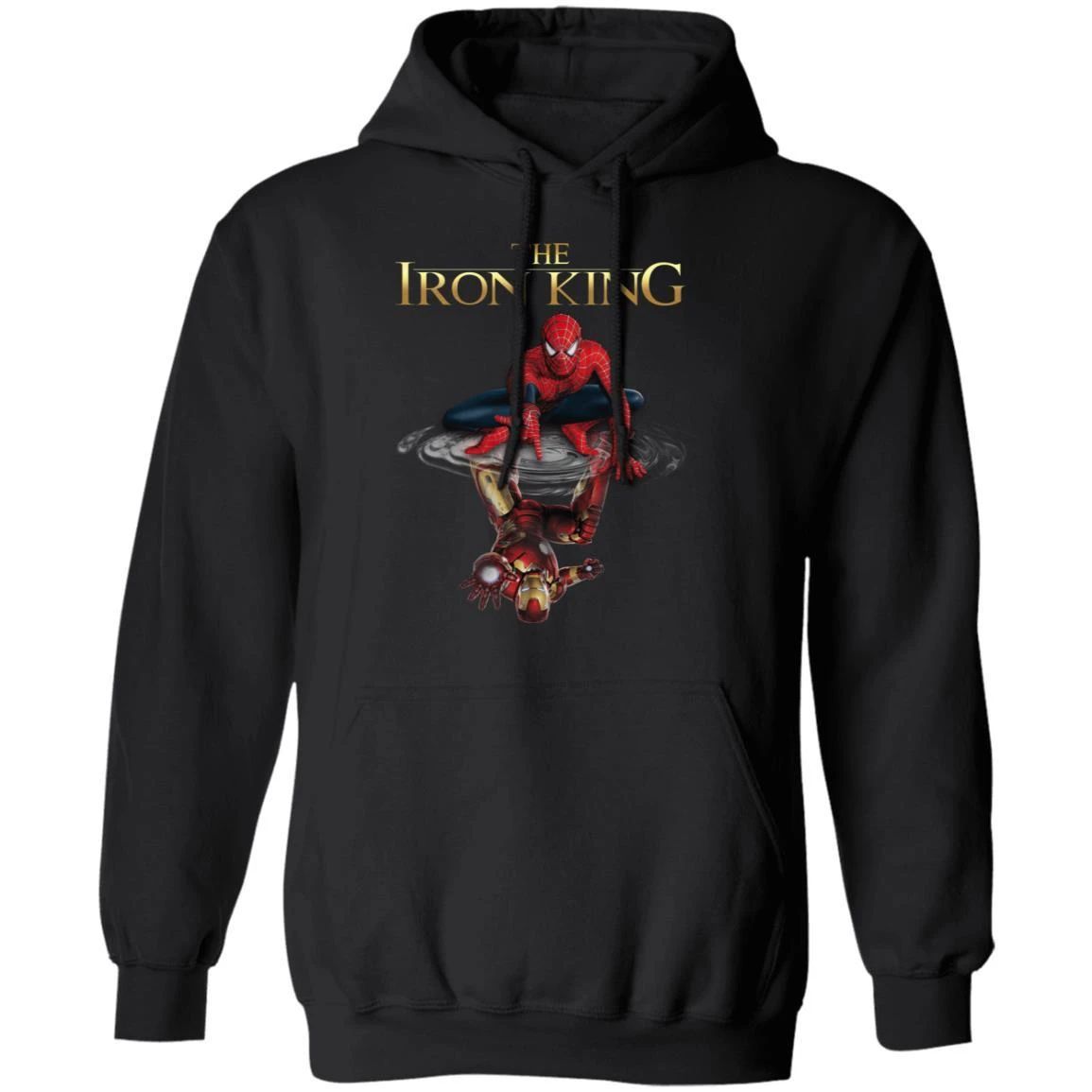 The Iron King Hoodie Spider Man And Iron Man Water Reflection Hoodie Cool Gift For Fans