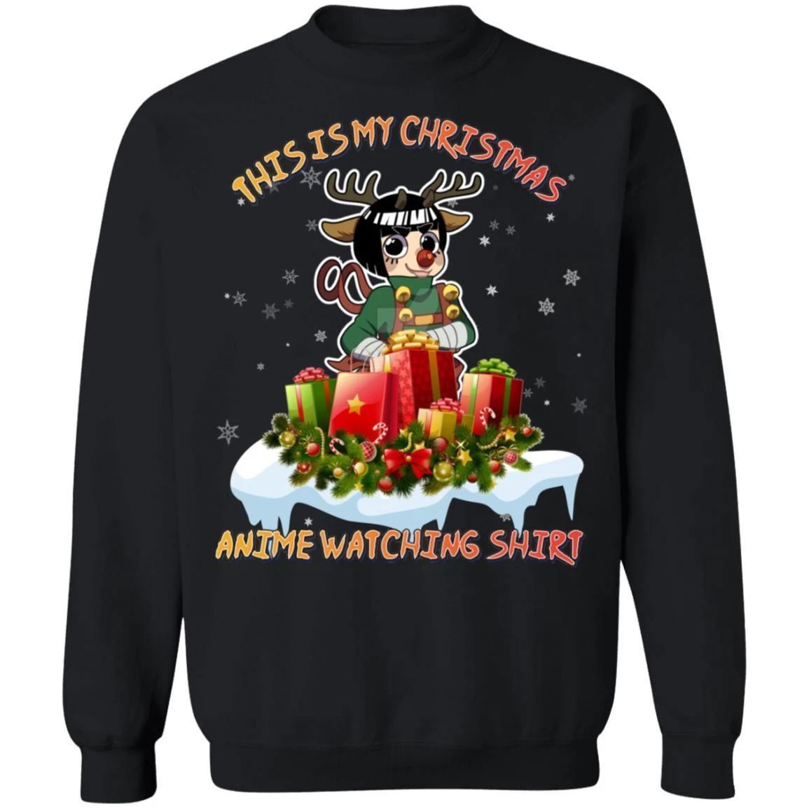 This Is My Christmas Anime Watching Shirt Rock Lee of Naruto Sweatshirt