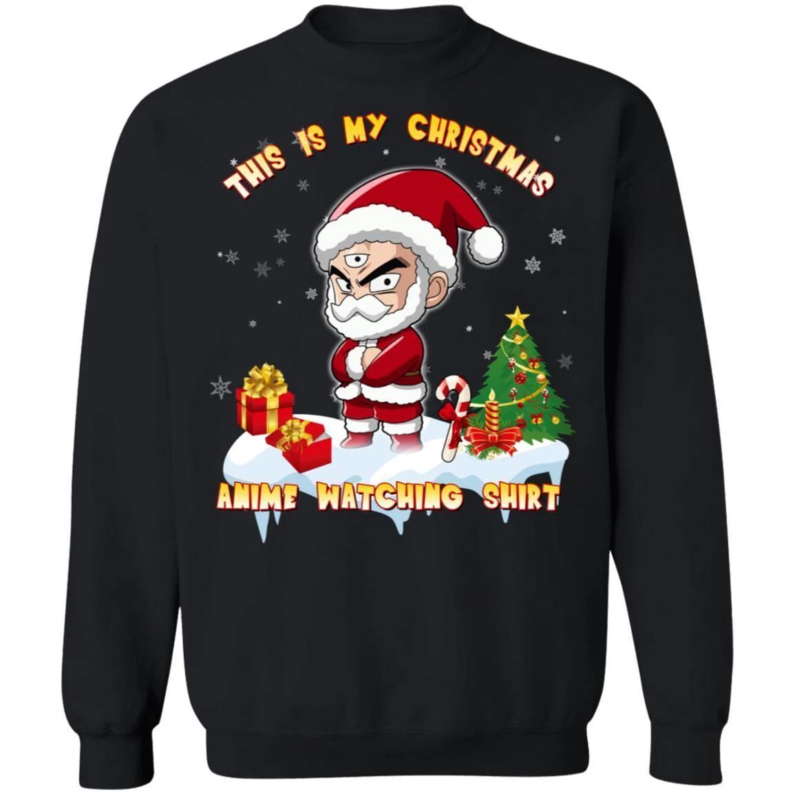 This Is My Christmas Anime Watching Shirt Tenshinhan Of Dragon Ball Sweatshirt