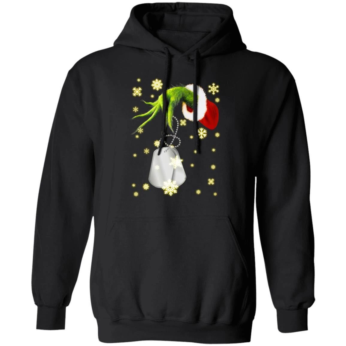 Xmas Hoodie Grinch Stealing Veteran Dog Tag Christmas Hoodie