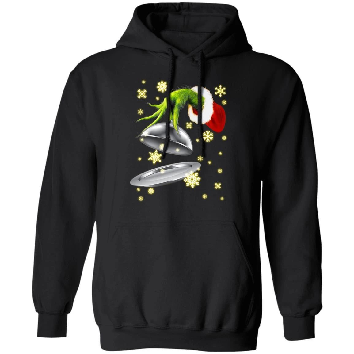 Xmas Hoodie Grinch Stealing Waiter And Waitress Job Tool Christmas Hoodie