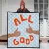 All Good Thumb Ups Paper Plane Patterns Premium Quilt Blanket 3