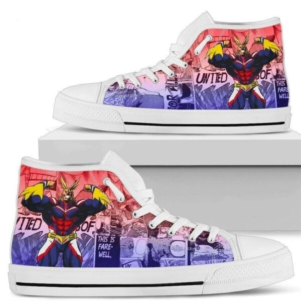 All Might My Hero Academia Sneakers High Top Shoes Anime