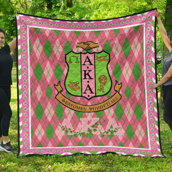 Alpha Kappa Alpha Premium Quilt Blanket Sorority Home Decor Custom For Fans