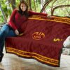 American Football Team Premium Quilt - Washington Redskin Rugby Ball W Patterns Quilt Blanket 11