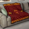 American Football Team Premium Quilt - Washington Redskin Rugby Ball W Patterns Quilt Blanket 15