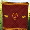 American Football Team Premium Quilt - Washington Redskin Rugby Ball W Patterns Quilt Blanket 5