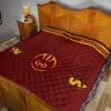 American Football Team Premium Quilt - Washington Redskin Rugby Ball W Patterns Quilt Blanket 19