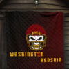 American Football Team Premium Quilt - Washington Redskin Skull Wearing Helmet Quilt Blanket 7