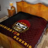 American Football Team Premium Quilt - Washington Redskin Skull Wearing Helmet Quilt Blanket 19