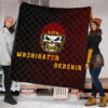 American Football Team Premium Quilt - Washington Redskin Skull Wearing Helmet Quilt Blanket 1