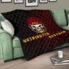 American Football Team Premium Quilt - Washington Redskin Skull Wearing Helmet Quilt Blanket 17