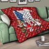 Attack On Titan Anime Premium Quilt - AOT Merry Christmas Outfit Santa Snowman Reindeer Quilt Blanket 17