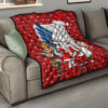 Attack On Titan Anime Premium Quilt - AOT Merry Christmas Outfit Santa Snowman Reindeer Quilt Blanket 15