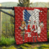 Attack On Titan Anime Premium Quilt - AOT Merry Christmas Outfit Santa Snowman Reindeer Quilt Blanket 13