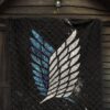 Attack On Titan Anime Premium Quilt - Blink Wings Of Freedom Symbol Galaxy Quilt Blanket 7