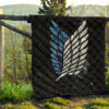 Attack On Titan Anime Premium Quilt - Blink Wings Of Freedom Symbol Galaxy Quilt Blanket 13