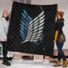 Attack On Titan Anime Premium Quilt - Blink Wings Of Freedom Symbol Galaxy Quilt Blanket 1