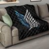 Attack On Titan Anime Premium Quilt - Blink Wings Of Freedom Symbol Galaxy Quilt Blanket 15