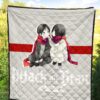 Attack On Titan Anime Premium Quilt - Chibi Mikasa And Eren Couple Love Wearing Red Scarf Quilt Blanket 5