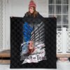 Attack On Titan Anime Premium Quilt - Colossal Titan Face Metal Wings Of Free Symbol Quilt Blanket 3