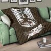 Attack On Titan Anime Premium Quilt - Eren Fighting White Shining Wings Of Freedom Symbol Quilt Blanket 17