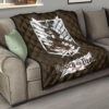 Attack On Titan Anime Premium Quilt - Eren Fighting White Shining Wings Of Freedom Symbol Quilt Blanket 15