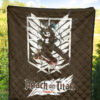 Attack On Titan Anime Premium Quilt - Eren Fighting White Shining Wings Of Freedom Symbol Quilt Blanket 5