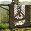Attack On Titan Anime Premium Quilt - Eren Fighting White Shining Wings Of Freedom Symbol Quilt Blanket 13