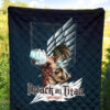 Attack On Titan Anime Premium Quilt - Eren Titan Punch And Eren Human Metal Wings Of Freedom Quilt Blanket 5