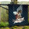 Attack On Titan Anime Premium Quilt - Eren Titan Punch And Eren Human Metal Wings Of Freedom Quilt Blanket 13