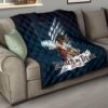 Attack On Titan Anime Premium Quilt - Eren Titan Punch And Eren Human Metal Wings Of Freedom Quilt Blanket 15