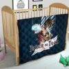 Attack On Titan Anime Premium Quilt - Eren Titan Punch And Eren Human Metal Wings Of Freedom Quilt Blanket 21
