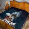 Attack On Titan Anime Premium Quilt - Eren Titan Punch And Eren Human Metal Wings Of Freedom Quilt Blanket 19