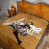 Attack On Titan Anime Premium Quilt - Handsome Levi Fighting Wind Blade White Wing Quilt Blanket 19