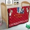 Attack On Titan Anime Premium Quilt - Merry Christmas AOT Armin Cosplay Snowman Red Quilt Blanket 21