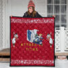 Attack On Titan Anime Premium Quilt - Merry Christmas AOT Armin Cosplay Snowman Red Quilt Blanket 3