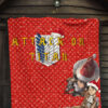 Attack On Titan Anime Premium Quilt - Merry Christmas Levi Ackerman Steal Gifts Quilt Blanket 7